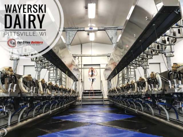 Agricultural Construction:  Milking Parlor:  Wayerski Dairy, Pittsville, WI