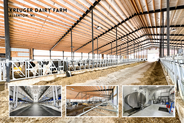 Agricultural Construction: Freestall Barn Addition: Krueger Dairy Farm, Allenton, WI