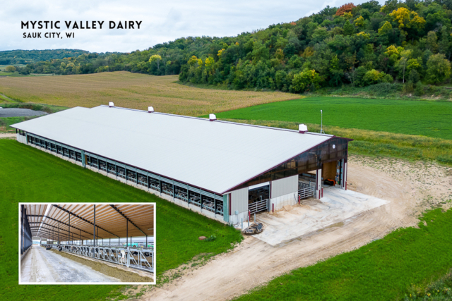 Agricultural Construction: Heifer Barn: Mystic Valley Dairy, Sauk City, WI