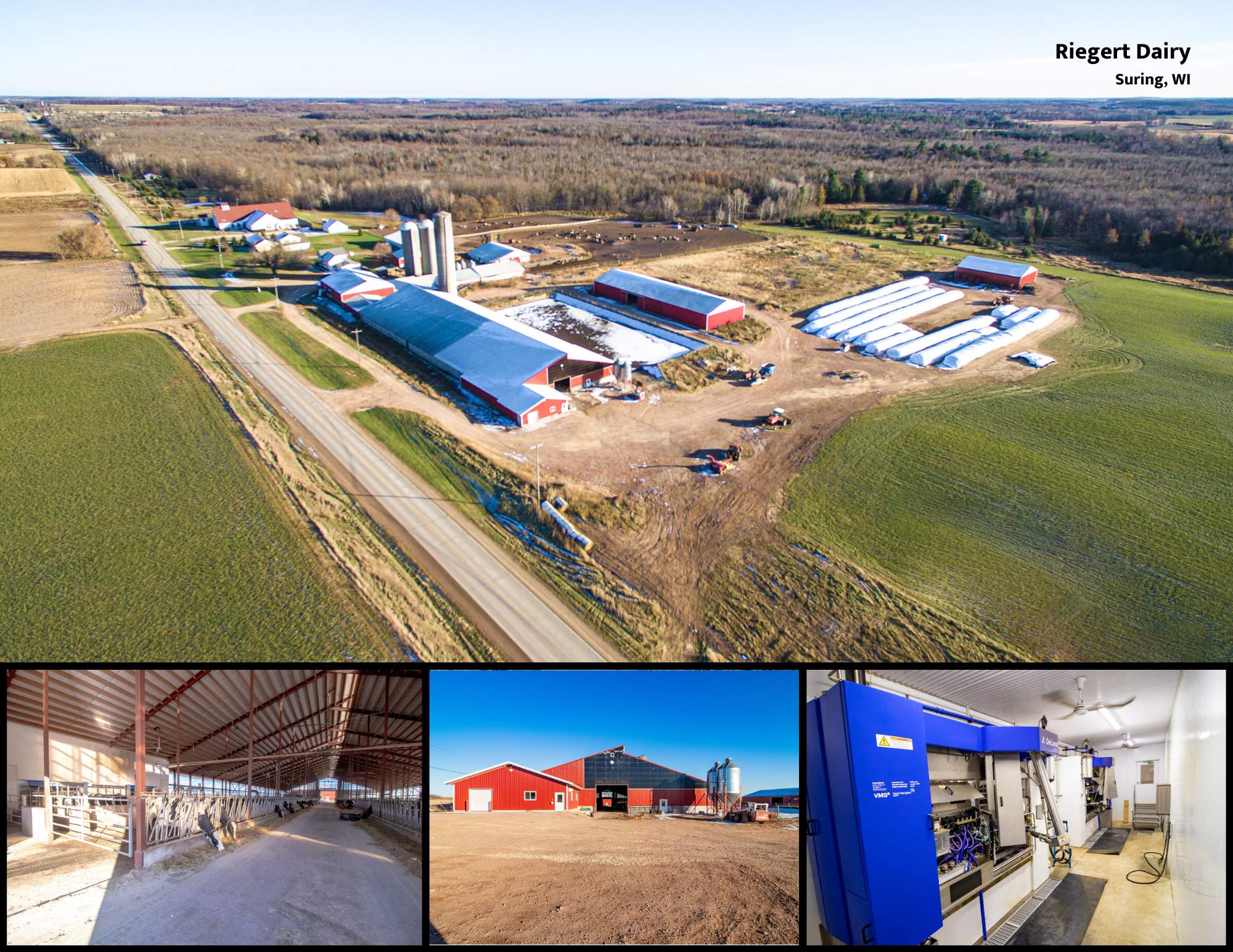 Agricultural Construction: Robot Dairy & Freestall Addition: Riegert Dairy, Suring, WI